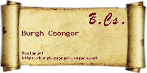 Burgh Csongor névjegykártya